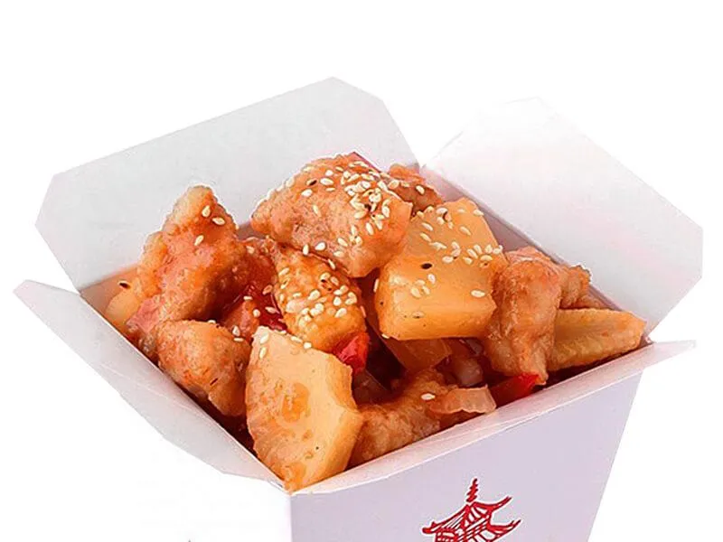 Свинина в кисло-сладком соусе с ананасом